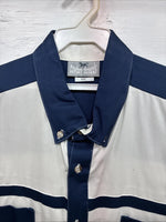 New Men’s Cowboy Threads White Blue Long Sleeve Button Up 2XL F-103