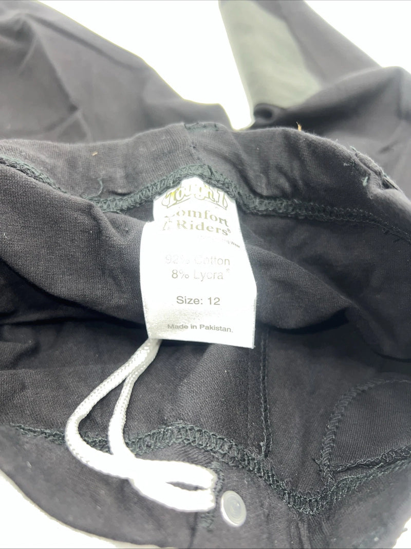 New Children’s Tough 1 Comfort Riders Black Pull On English Breeches. 12 A-150