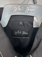 New Women’s White Horse Black Design Long Sleeve Pearl Snap XL II-25