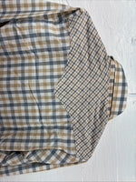 New Men’s Stockman Yellow Blue Plaid Long Sleeve Pearl Snap 14.5 X 33 Small R-21