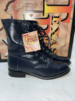 New Women’s Navy Lace Up Texas Brand Cowboy Boots. 4445 7.5 7 1/2 M. 18-27