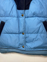 New Women’s Blue Comfy Puffer Lariat Vest 12 #8596 UU-31