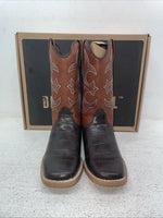 New Youth Brown DBL Barrel Cowboy Boots. 4475202 4.5 4 1/2. 22-51