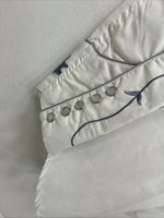 New Women’s White Horse White Embroidered Long Sleeve Pearl Snap Medium MM-33