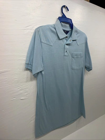 New Men’s Panhandle Slim Blue Short Sleeve Polo Medium B-93