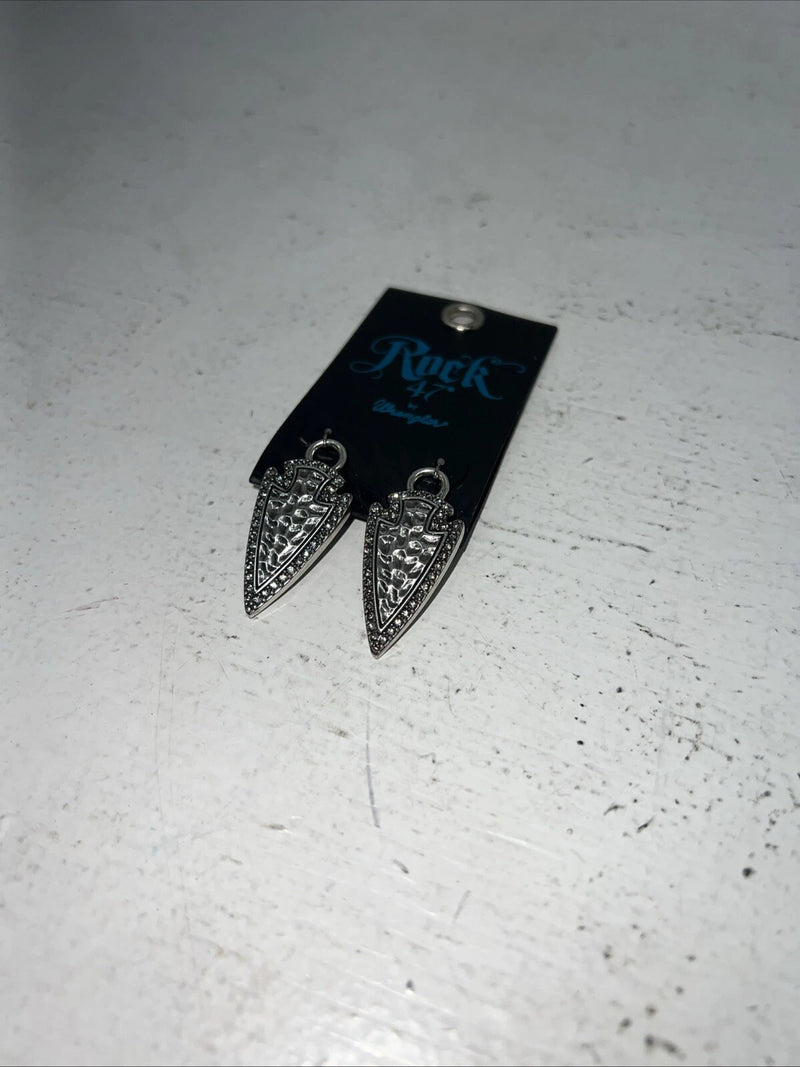 New Women’s Rock 47 Triangle Silver Dangle Earrings. ER2403R47 A-71
