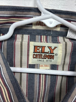 New Men’s ELY Cattleman Multicolor Stripe Short Sleeve Pearl Snap 3XL M-82