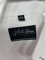 New Women’s White Horse White Gem Long Sleeve Pearl Snap 2XL GG-51