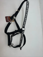 New Tough 1 Black Silver Nylon Star Full Horse Halter #50-2031 3C-7