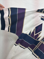 New Men’s Cumberland White Purple Design Short Sleeve Polo Short Large V-90