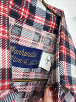 New Women’s Panhandle Slim Red Plaid Long Sleeve Pearl Snap Sis E32 MM-52