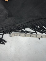 New Black Tough 1 Show Chaps With Fringe Adjustable Waist 43” Small N-42
