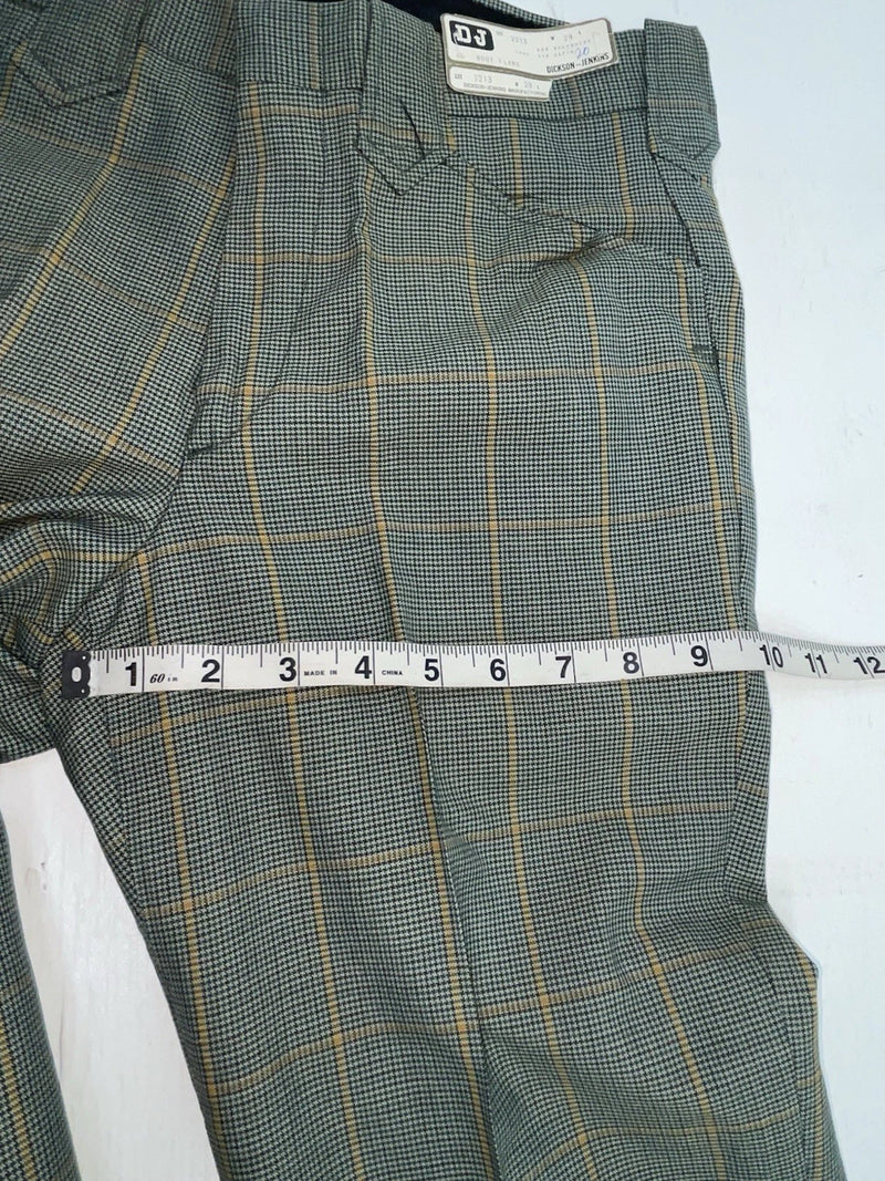 New Vintage Green Checkered Dickson Jenkins Polyester Pants #2213 ZZ-32
