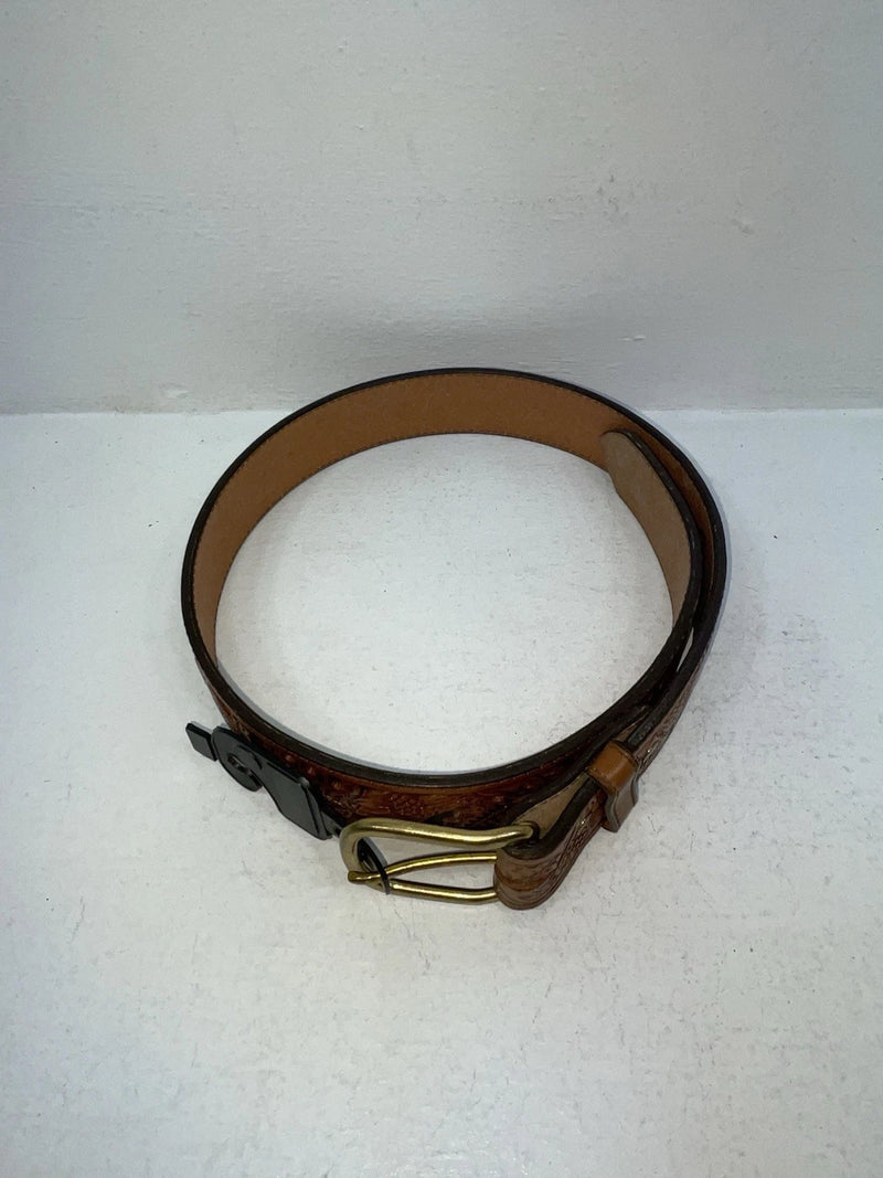 New Brown Genuine Leather Circle Y Tooled 30” Belt #9290 Z-94