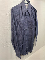 New Men’s Tem Tex Blue Jean Long Sleeve Pearl Snap 15 Medium AA-74