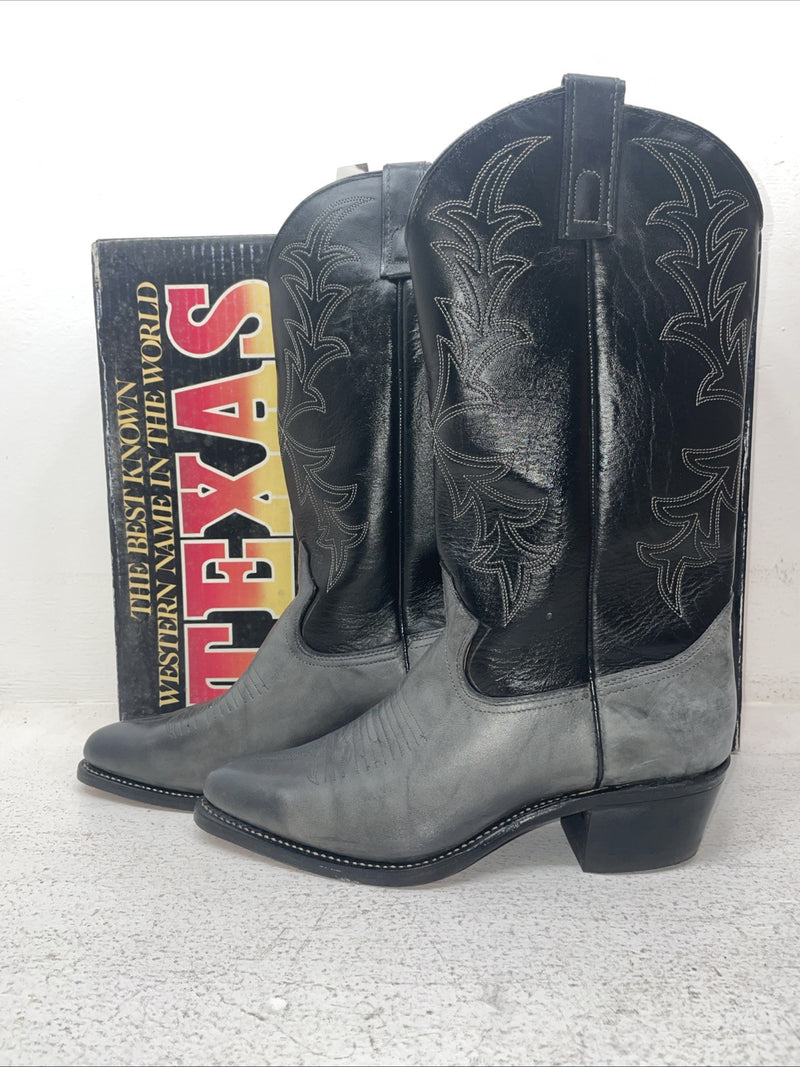 New Men’s Gray Texas Brand Cowboy Boots. 7920 8.5 8 1/2 D. 3-98