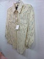 New Kids White Horse Yellow Floral Long Sleeve Pearl Snap Medium DD-48