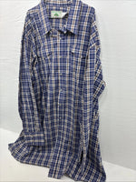 New Men’s Mesquite Blue Flannel Long Sleeve Peal Snap 3XL E-57