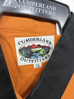 New Women’s Cumberland Orange Black Short Sleeve Button Up XL TT-5