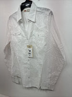 New Women’s Cumberland White Cheetah Print Long Sleeve Pearl Snap Medium LL-65