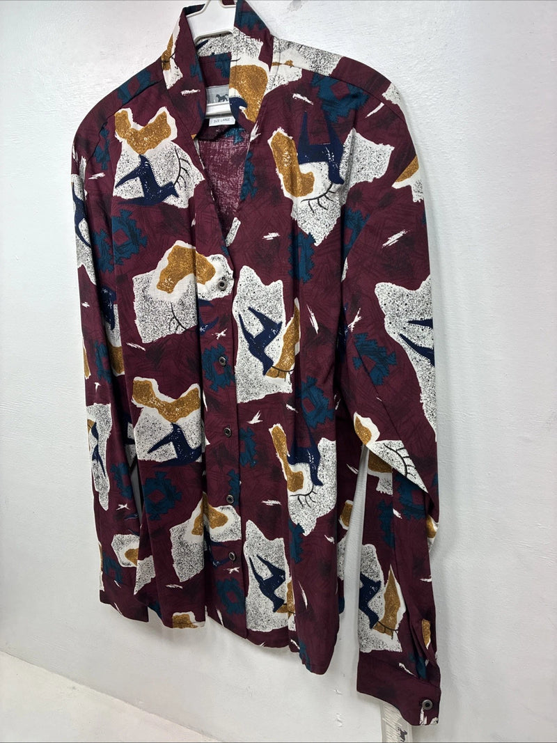New Women’s Cowboy Threads Multicolor Design Long Sleeve Button Up Large MM-133
