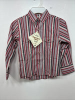 New Kids ELY Classic Red Stripe Long Sleeve Pearl Snap Small DD-138