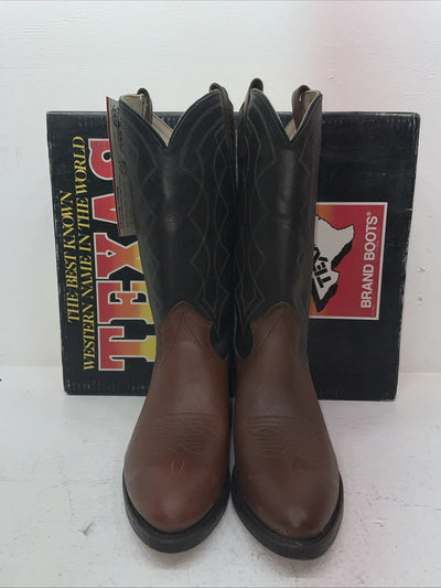 New Men’s Brown Texas Brand Cowboy Boots. 5101 10 E E. 6-64