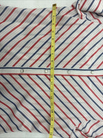 Me Siemens H Bar C Red Blue Stripe Long Sleeve Pearl Snap Size 34 LL-46