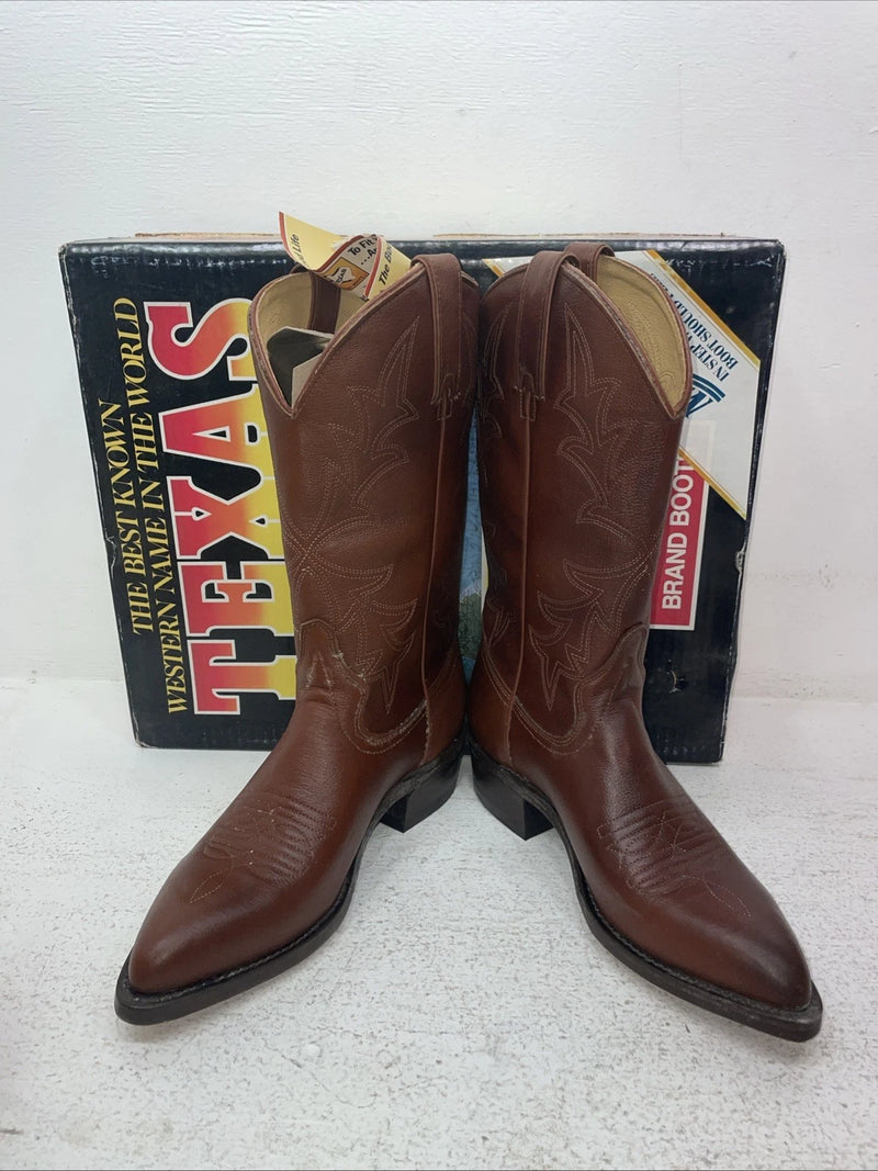New Men’s Brown Texas Brand Cowboy Boots. 7864 8 D. 1-94