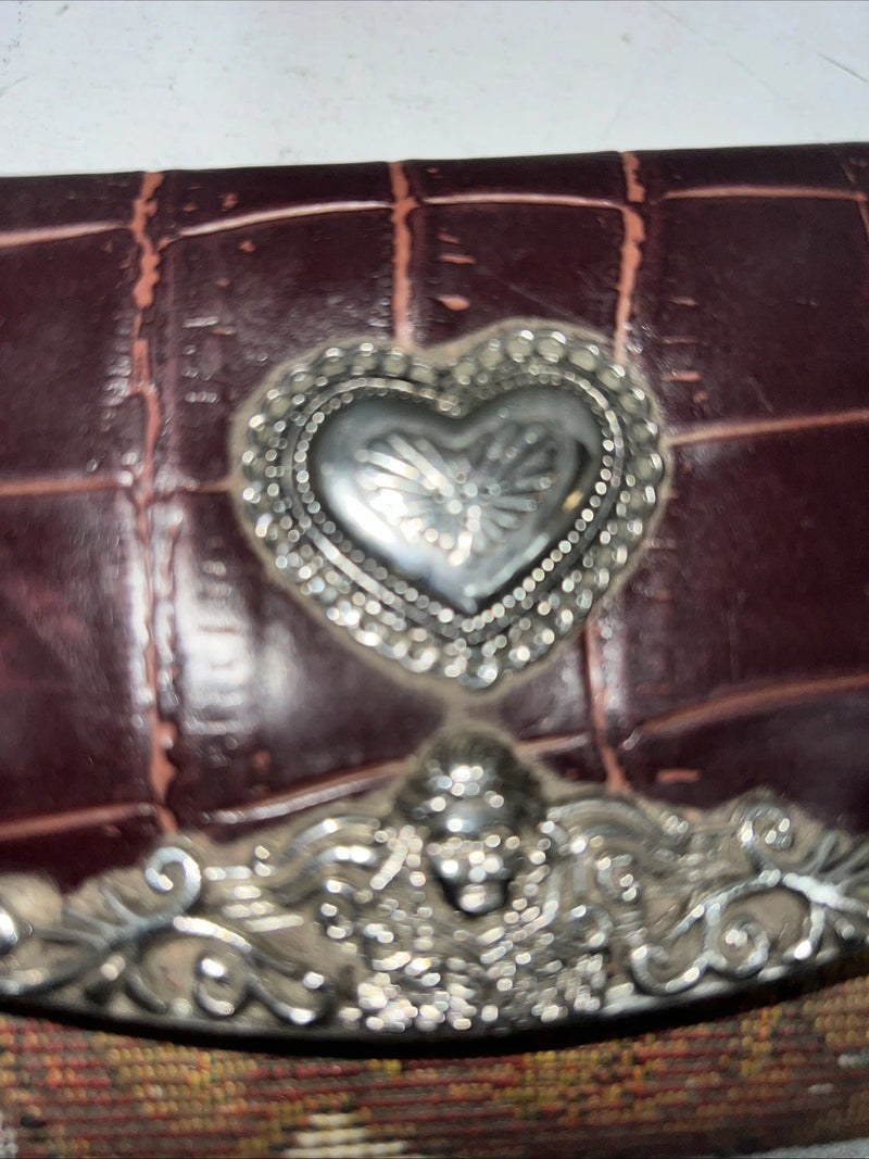 New Congress Leather Fabric Tooled Wallet #100555 P-501