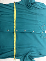 New Women’s Rough Rider Teal Long Sleeve Button Up Large KK-20