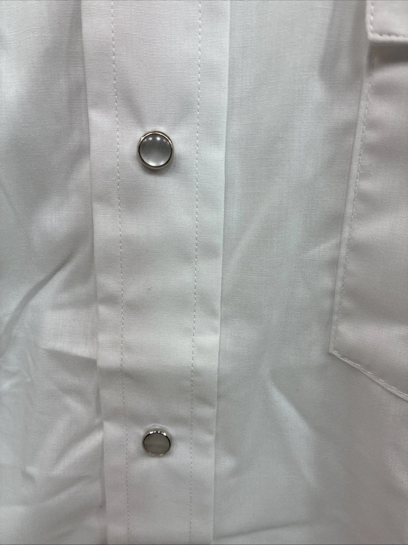 New Men’s Mesquite Western White Long Sleeve Pearl Snap 17.5 X 37 XL R-83