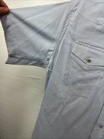 New Men’s Texas Sage Blue Short Sleeve Pearl Snap 16.5 Large Q-82