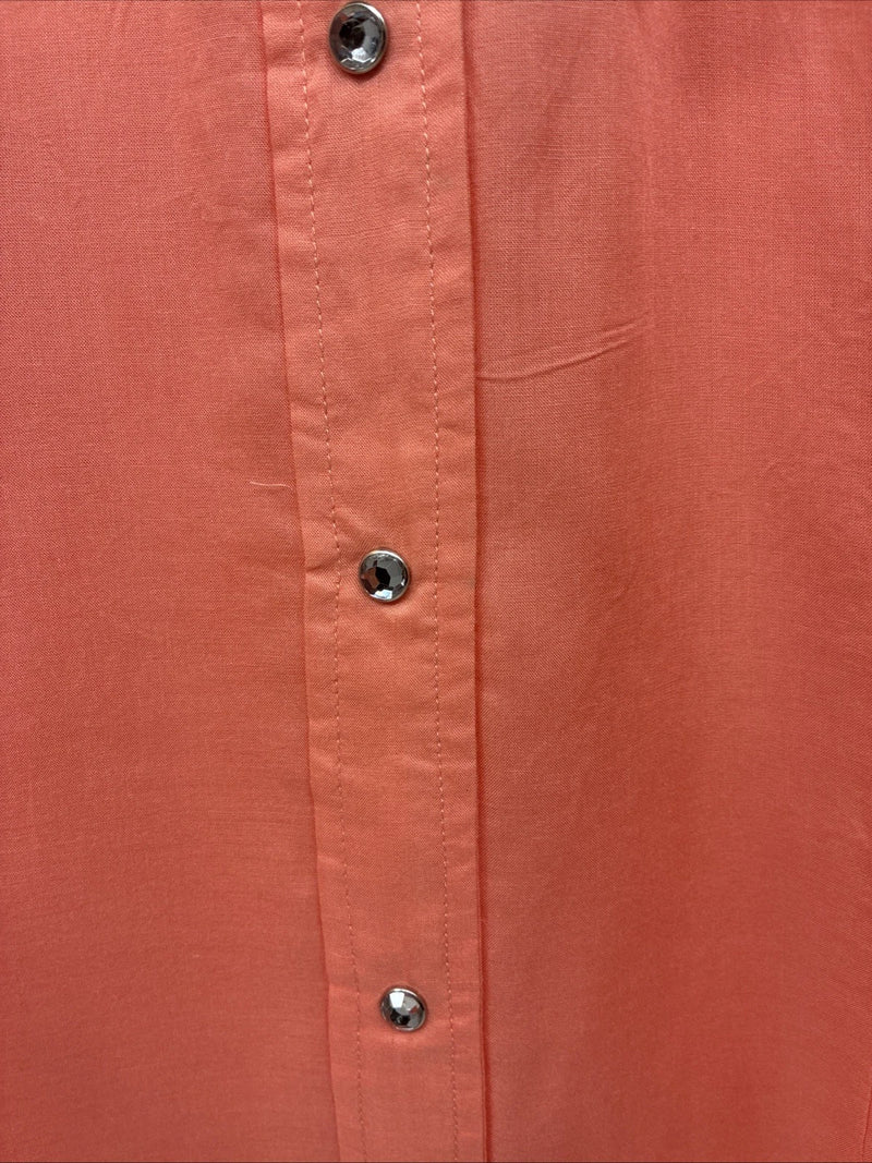 New Women’s Cumberland Pink Designed Long Sleeve Pearl Snap 2XL II-6