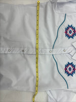 New Women’s Country Charmer White Design Long Sleeve Pearl Snap Medium LL-4