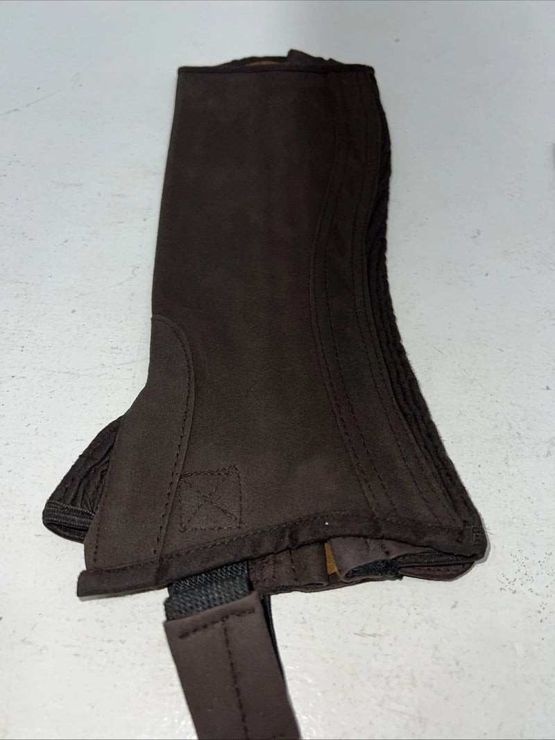 New Tough 1 Equi-grip Brown Synthetic Half Chaps #63-76 H-511