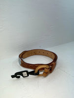 New Brown Genuine Leather Western Express Pendent And Tooled 32” Belt JJ-52