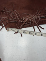 NOS Burgundy Show Chaps With Fringe Adjustable Waist 40 Large L-46
