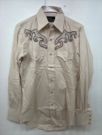 New Women’s Champion Western Tan Design Long Sleeve Pearl Snap 14.5 MM-44