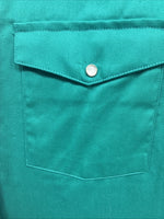 New Men’s Panhandle Slim Green Long Sleeve Pearl Snap 16.5 Large V-89