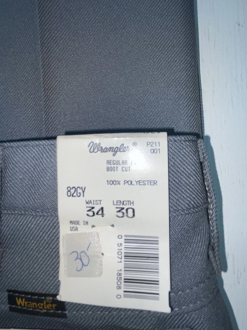 New Vintage Gray Wrangler Polyester Pants #82GY ZZ-35
