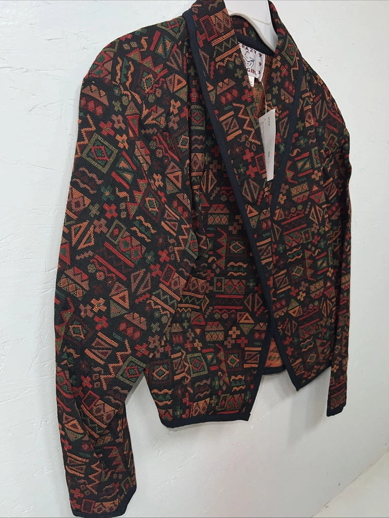 New Women’s Red Aztec Crazy Cowgirl Cover Jacket Large #ccJ-74 UU-21