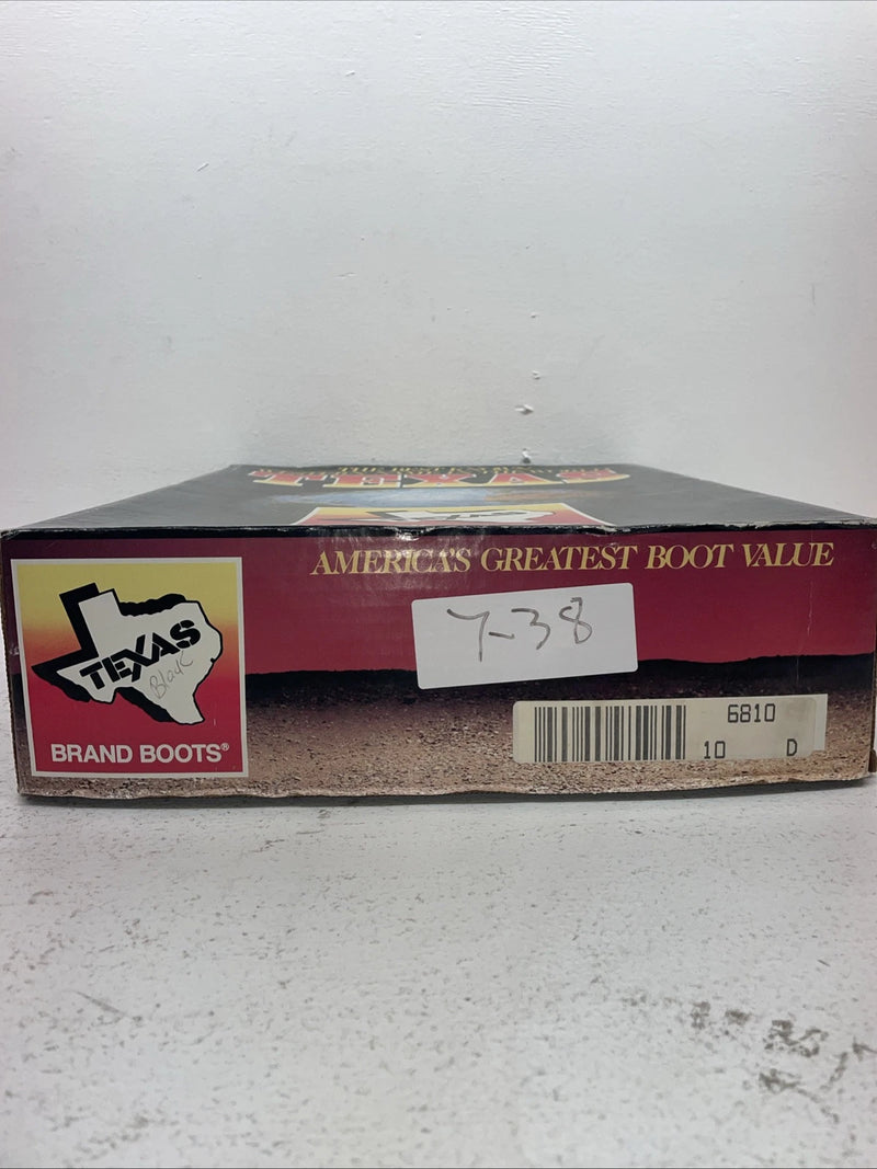 New Men’s Black Texas Brand Cowboy Boots. 6810 10 D. 7-38