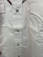 New Women’s Champion Western White Deisgn Long Sleeve Pearl Snap 15.5 MM-26