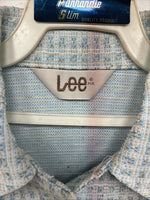 New Women’s Lee Blue Design Long Sleeve Button Up Jacket Size 11 KK-42