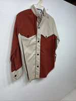 New Kids Cowboy Threads Orange Long Sleeve Button Up Size 5 TT-28