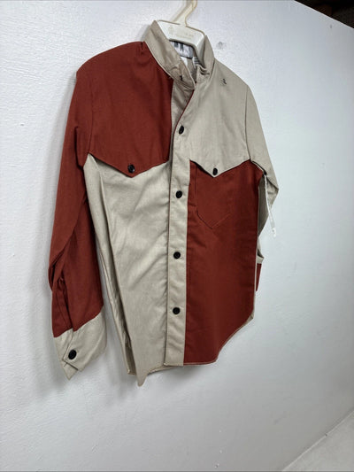 New Kids Cowboy Threads Orange Long Sleeve Button Up Size 5 TT-28