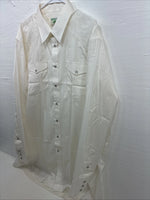 New Men’s Mesquite Off White Stripe Long Sleeve Pearl Snap 2XL H-44