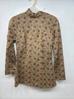 New Women’s Panhandle Slim Gold Blue Long Sleeve Zip Up Shirt Size 10 TT-80