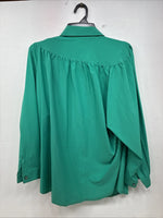 New Women’s H Bar C Green Long Sleeve Button Up Size 38 MM-88